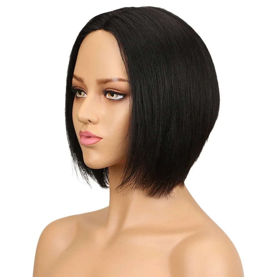 Straight Lace Front Wig Short Bob Wig Human Hair Middle Part Lace Front Wigs Brazilian Hair Straight Bob Wig for Black Women