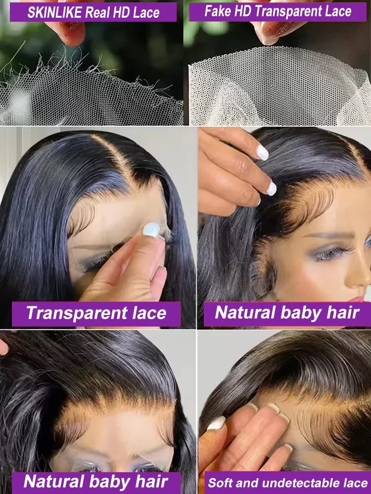 Transparent Lace Frontal Human Hair Wigs Glueless Water Wave Lace Front Wig