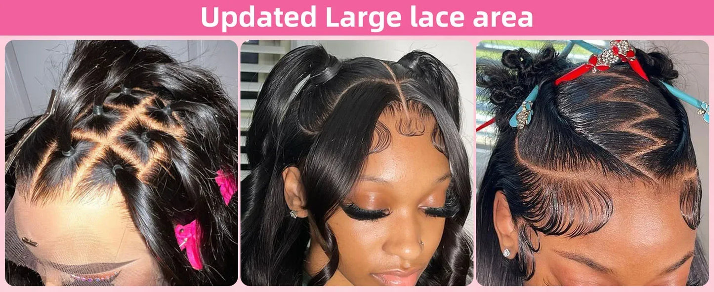 Transparent Lace Frontal Human Hair Wigs Glueless Water Wave Lace Front Wig