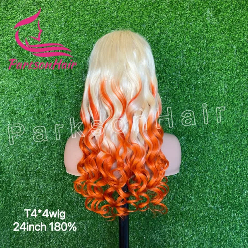 Deep Wave Wear Go Glueless Wig Orange  Wig  Lace Front Human Hair Wigs For Women Brazilian Lace Frontal Wig