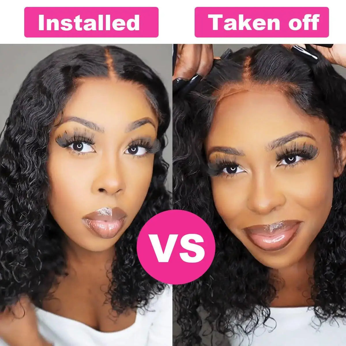 Kinky Curly Bob Wigs Human Hair Glueless 4X4 Lace Wig Malaysia Hair Short Curly Bob Wigs