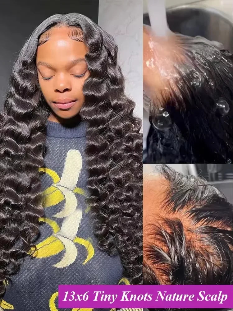 13x6 HD Lace Front Wigs 30 36 Inches Brazilian Water Wave 13x4 Lace Frontal Human Hair Wig
