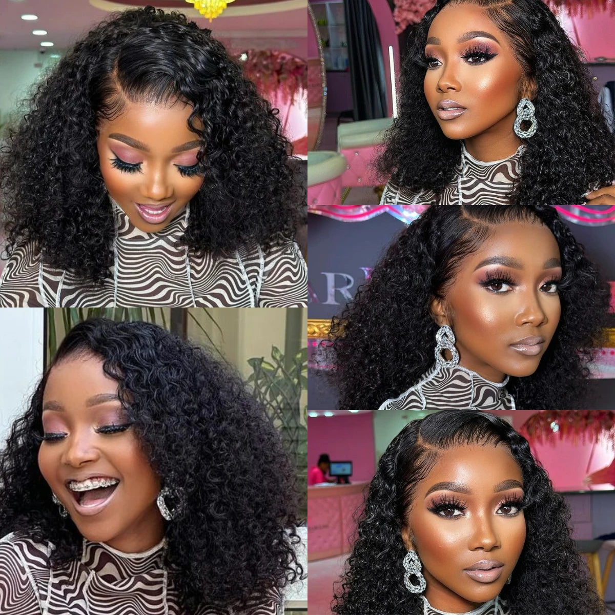 Curly Wigs Bob Wigs Curly Lace Front Human Hair Wigs 100% Bob Hair Wig Human Hair Short Wig 4x4 Closure Human Hair Wig Kinky