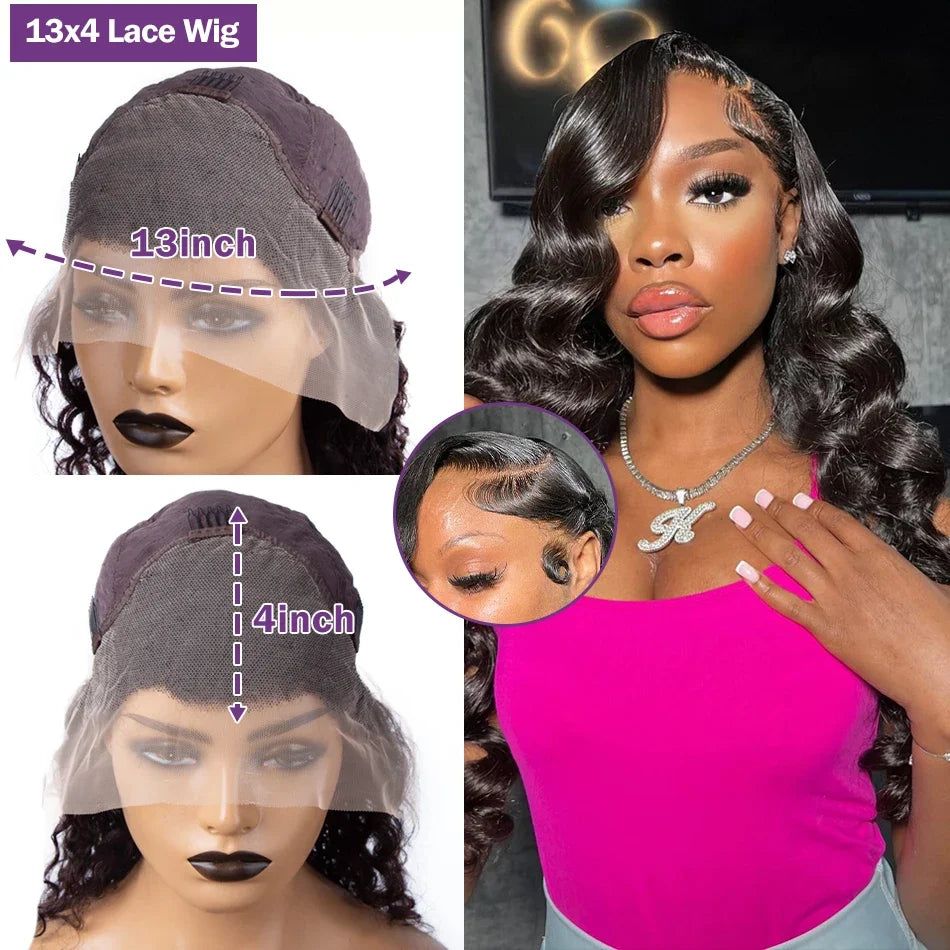Curly Short Bob 13x4 HD Transparent Lace Front Wig 13x6 Deep Wave Bob Wigs 100% Human Hair