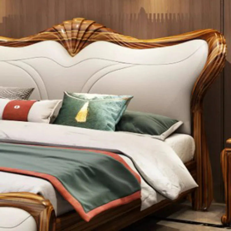 Royal Luxury Double Bed Frame Nordic Modern Whitr Designer King Size Bed Frame Girl Sleeping Cama Matrimonio Bedroom Furniture