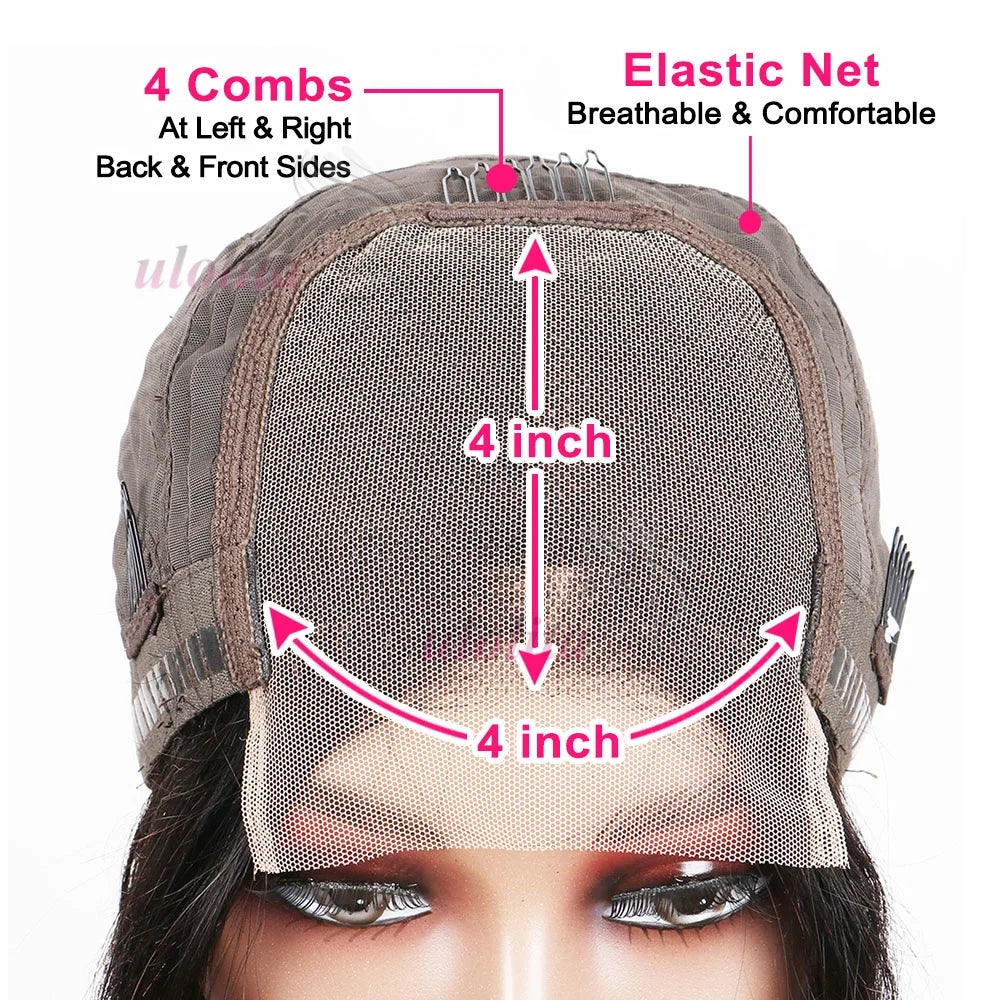 Loose Body Wave Chocolate Brown 4x4 HD Lace Frontal Bob Wigs Human Hair PrePlucked Brazilian #4 Colored Human Hair Wigs 300%