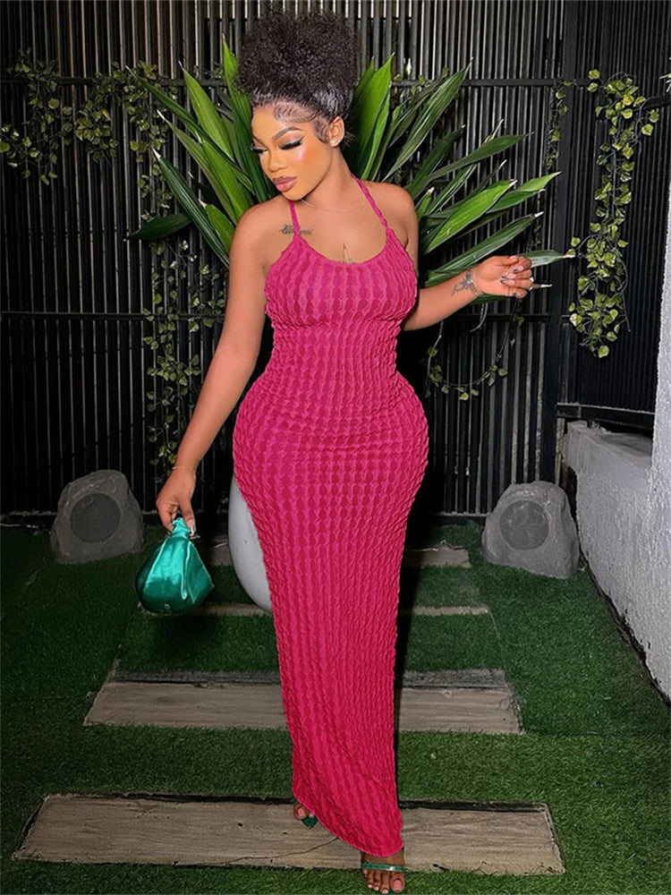 Casual Sleeveless Backless Bodycon Ladies Party Dresses