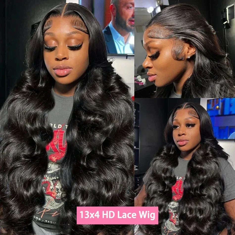 Transparent Lace Frontal Human Hair Wigs Glueless Water Wave Lace Front Wig