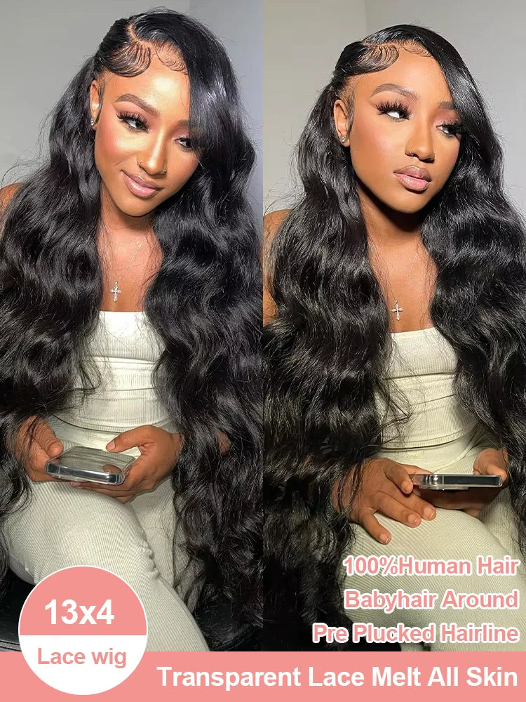 Lace Frontal Wig Water Wave Wigs 100% Human Hair Brazilian Hair