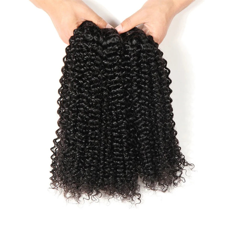 Kinky Curly Bundles 100% Human Hair Brazilian Remy Raw Human Hair Bundles Extensions