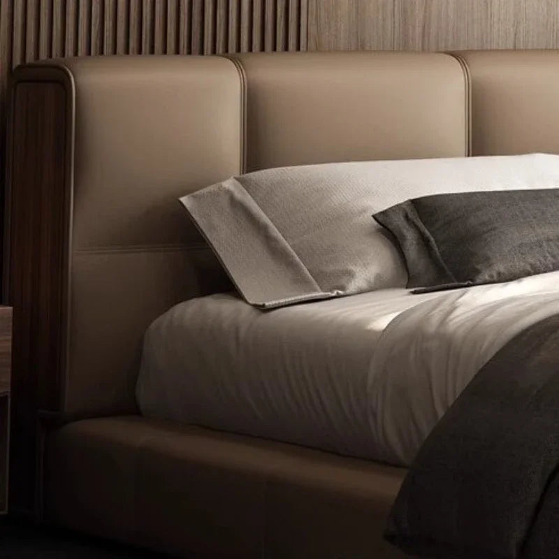 Simple Design Bed Tatami Safe Aesthetics Light Luxury Relax Bed Vintage Princess Crown Wedding Ltalian Wood Muebles Furniture