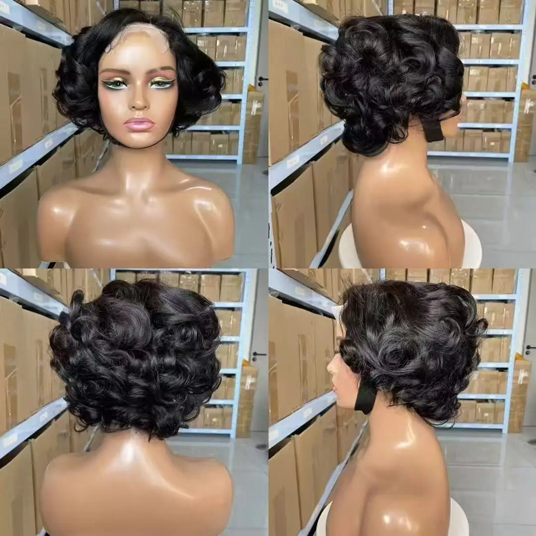 Loose Body Wave Chocolate Brown 4x4 HD Lace Frontal Bob Wigs Human Hair PrePlucked Brazilian #4 Colored Human Hair Wigs 300%