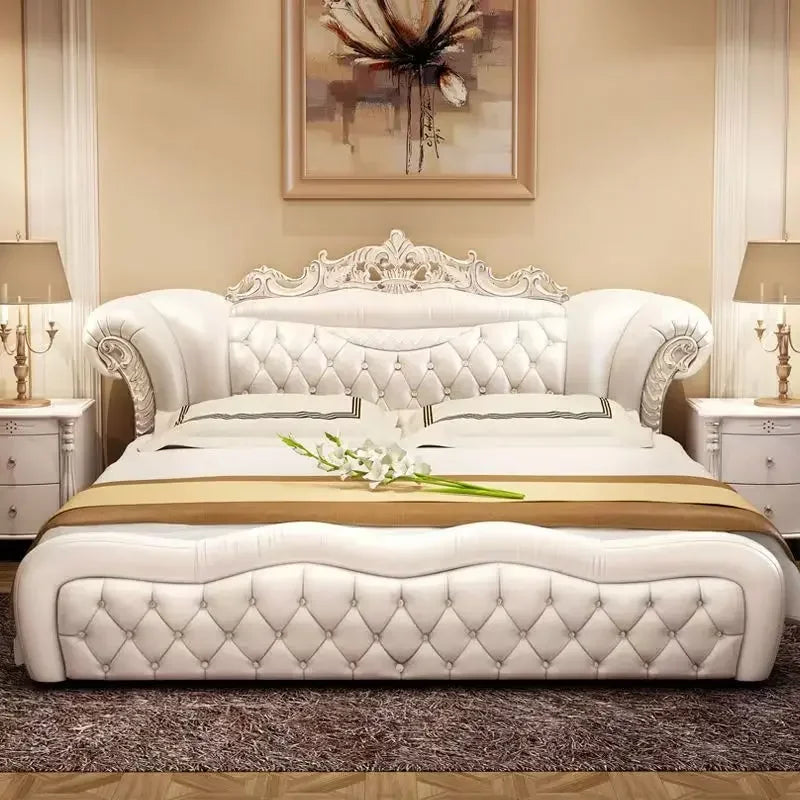 Creative King Size Frame Double Bed Luxury Unique Twin Room European Bed Modern Pedicure Muebles Para El Hogar Home Furniture