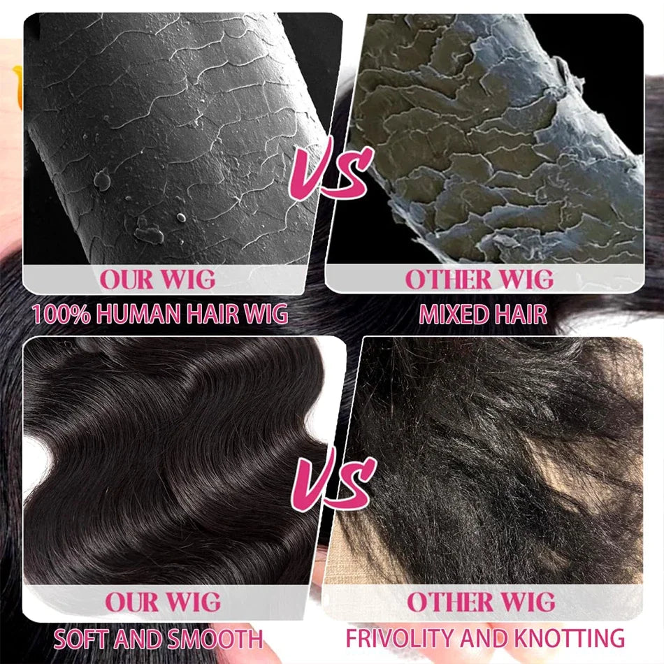 Transparent Lace Frontal Human Hair Wigs Glueless Water Wave Lace Front Wig