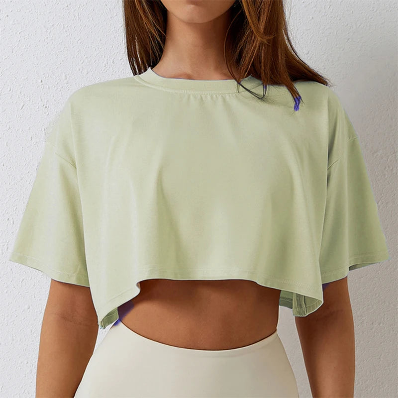 Short Sleeve Dance Running Clothes Yoga Fitness Crop Top
