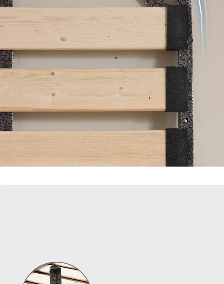 Indoor Simple Plank Platform Thick Tatami King Size Metal Double Bed Bases Frame Apartment Bedroom Furniture Black Bed Frame H