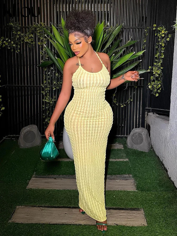 Casual Sleeveless Backless Bodycon Ladies Party Dresses