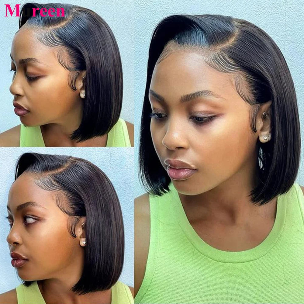 250% Density Bob Wig Human Hair 13x4 HD Lace Front Wigs Human Hair Glueless Straight Lace Frontal Human Hair Wigs for Women