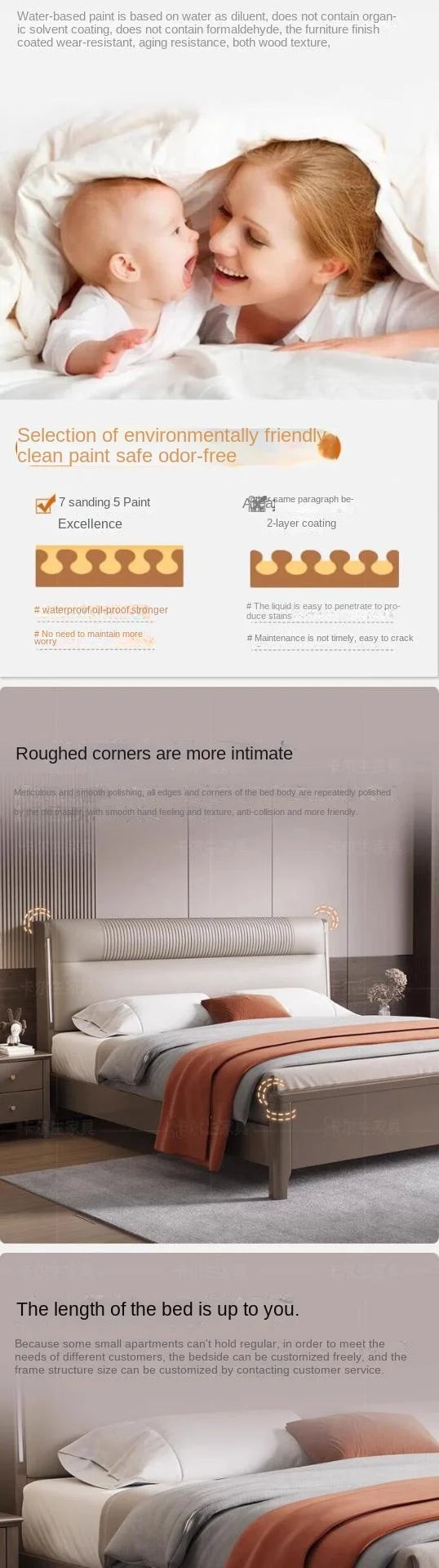 European Elegant Tall Bed Double Queen Pretty Bedroom King Frame Bed Luxury Lit Pliable Modern Camas De Dormitorio Furniture