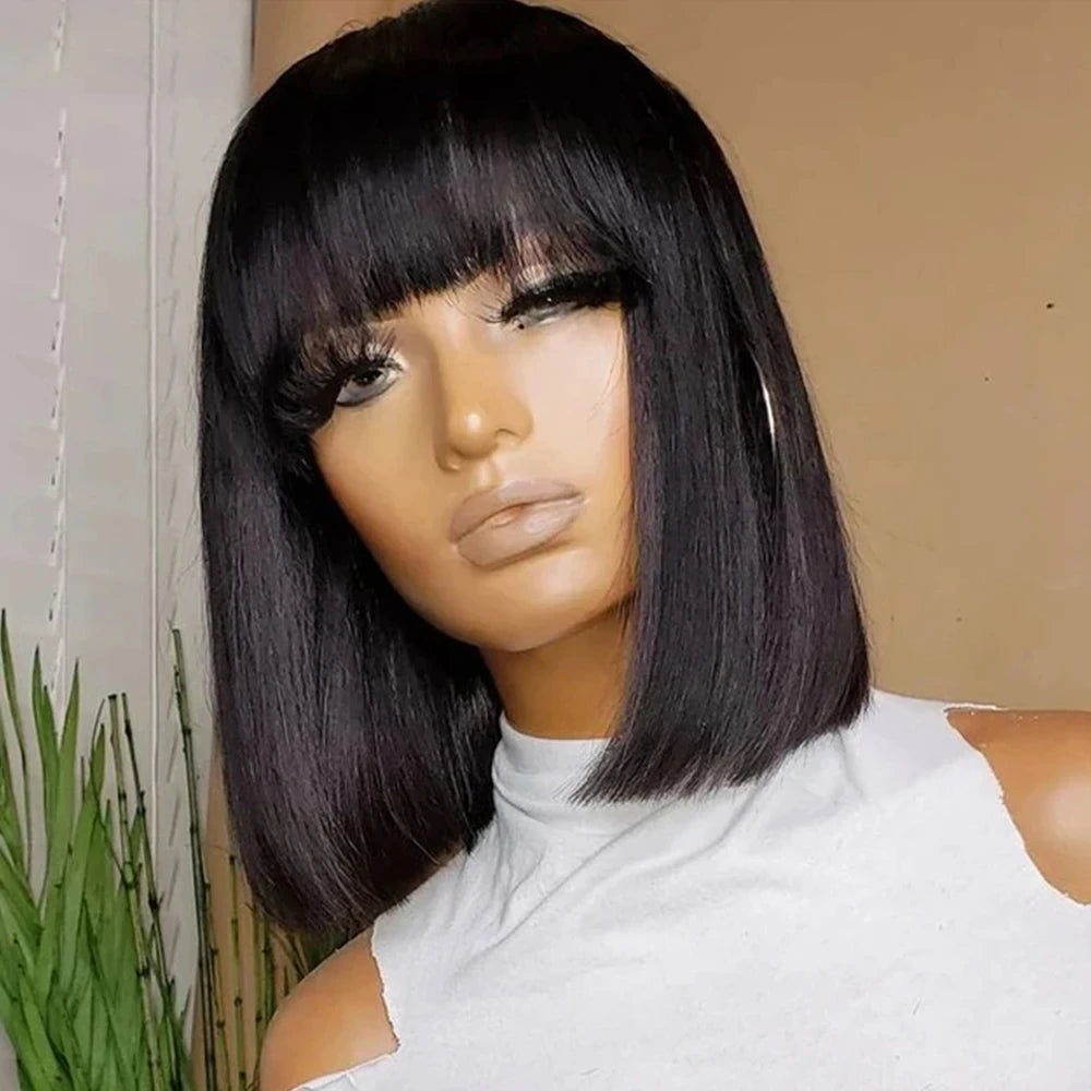 Human Hair Wig For Women Natural Color 100% Human Hair Wigs Short Bob Wig