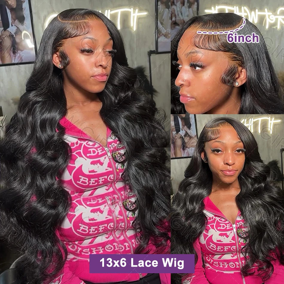 Wigirl 40 Inch Body Wave Human Hair Wigs Brazilian Body Wave Lace Front Wig 13x6 Water Wave Glueless Wigs Human Hair For Women