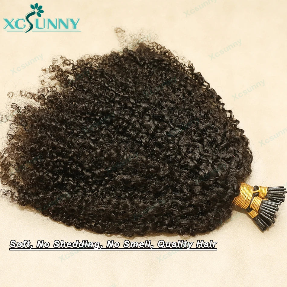 Itip Kinky Curly Human Hair Extensions Burmese Itips Microlink Human Hair Kinky Curly I Tips Human Hair For Black Women