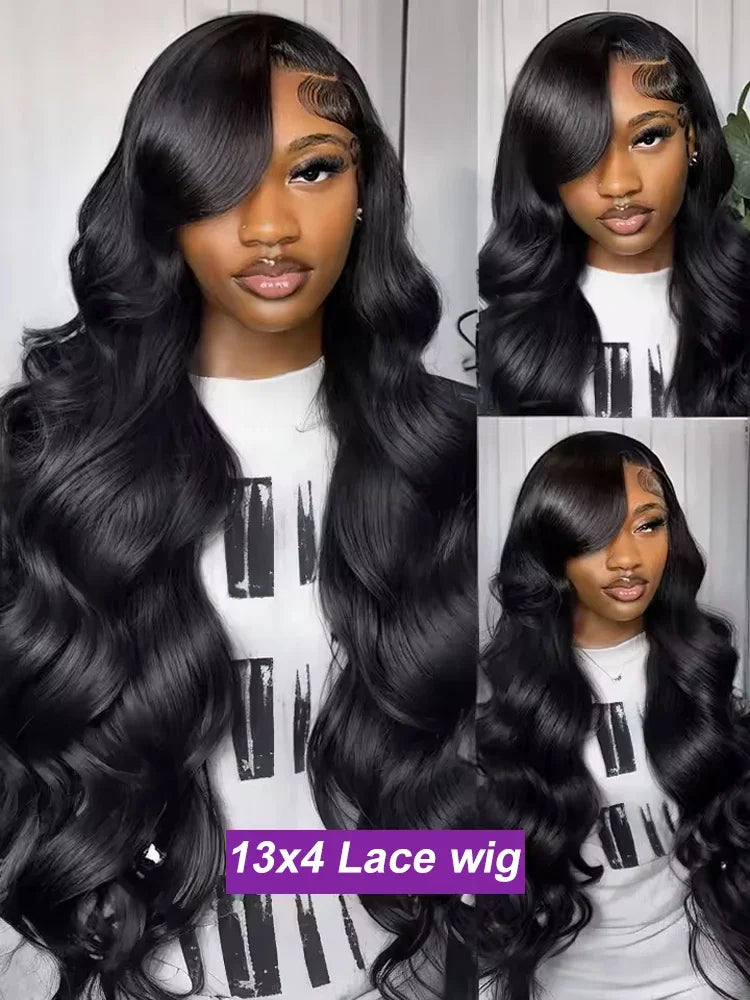 Transparent Lace Frontal Human Hair Wigs Glueless Water Wave Lace Front Wig