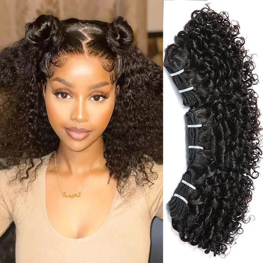 Afro Kinky Curly Human Hair Bundles Deal Natural Humain Hair Deep Wave Curly Hair Weave Extensions Remy Human Hair