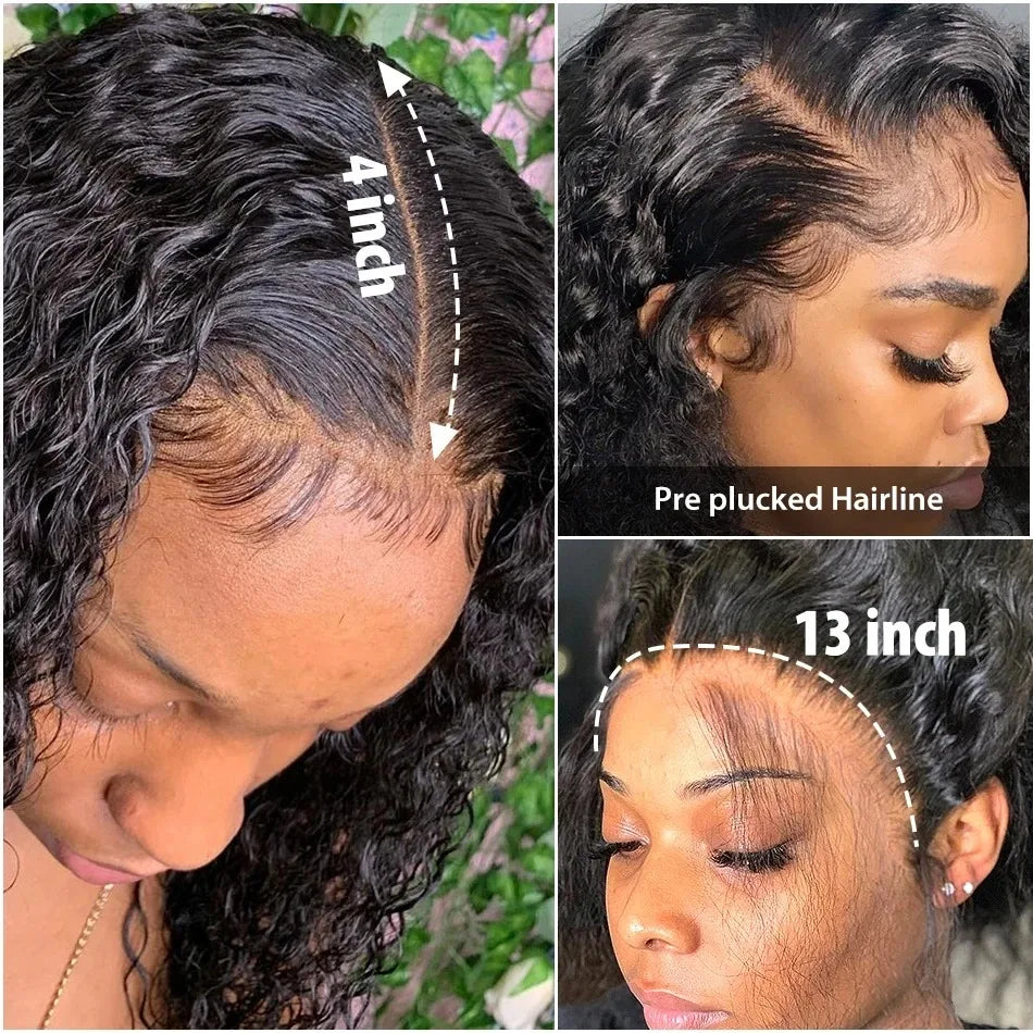 Short Curly Bob Wigs 13x6 HD Lace Front Human Hair For Women Deep Wave 13x4 Frontal Brazilian Remy 5x5 Closure Wig