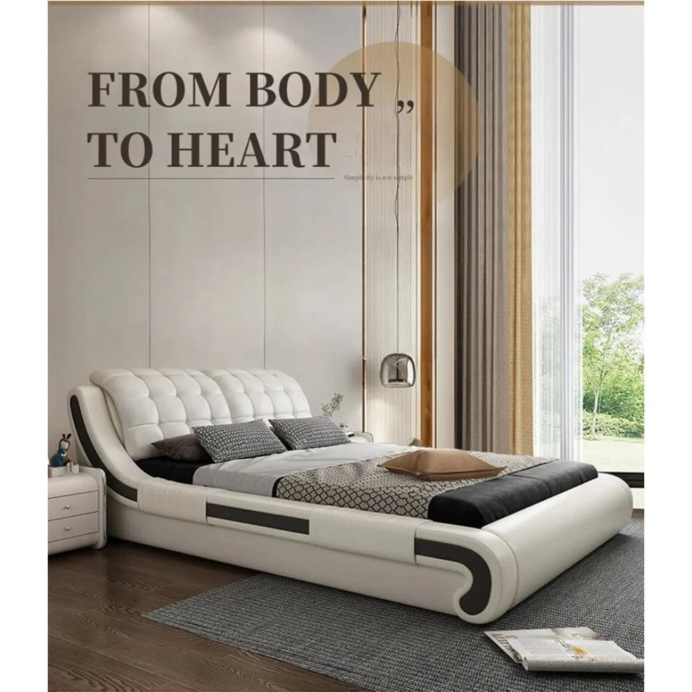 Luxury Upholstered Bed Bedroom Furniture New Modern King Size Soft Bed Frame Technology Cloth Home Apartment Hotel Wholesale