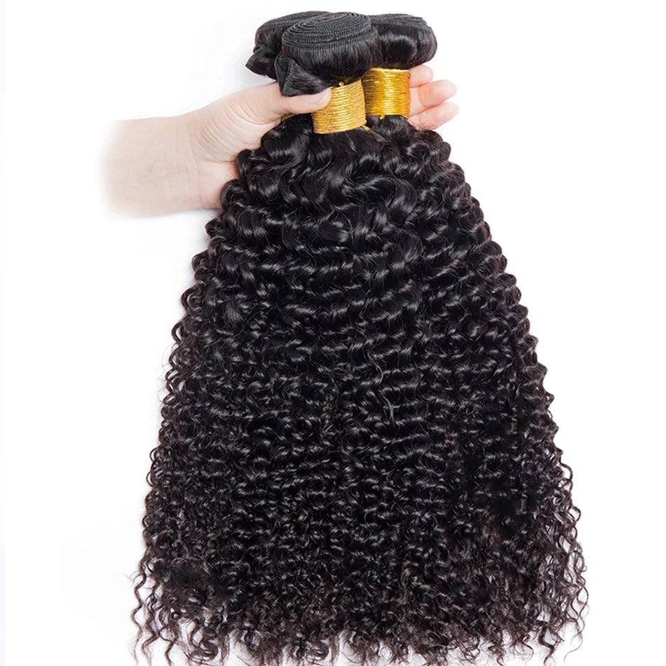 Kinky Curly Bundles 100% Human Hair Brazilian Remy Raw Human Hair Bundles Extensions