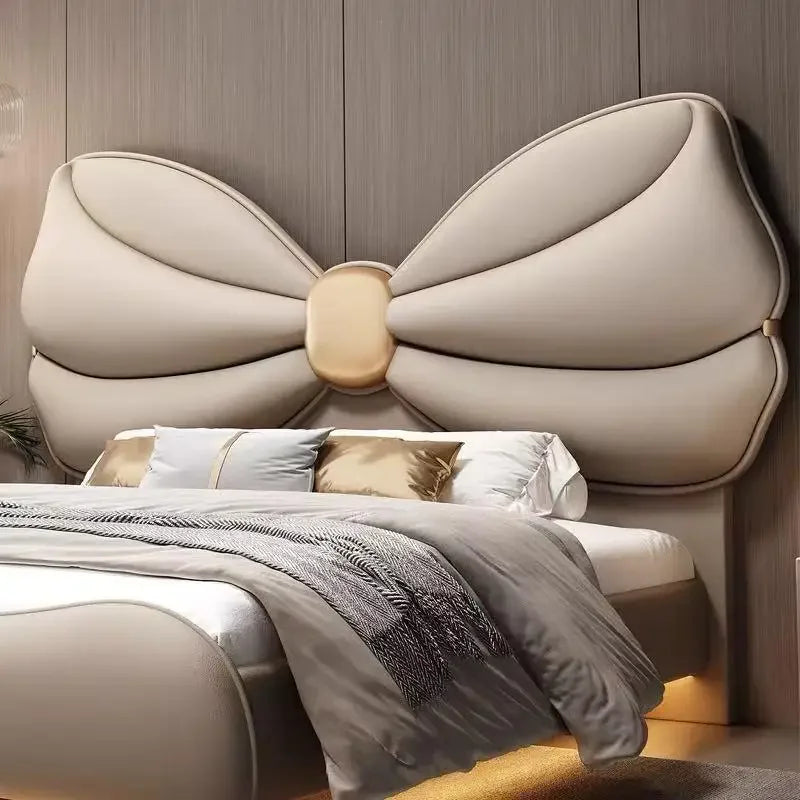 Luxury With Lights Floating Bed Modern Frame King Size Double Bed Headboards Twin Wood Lit 2 Personnes Furniture For Bedroom
