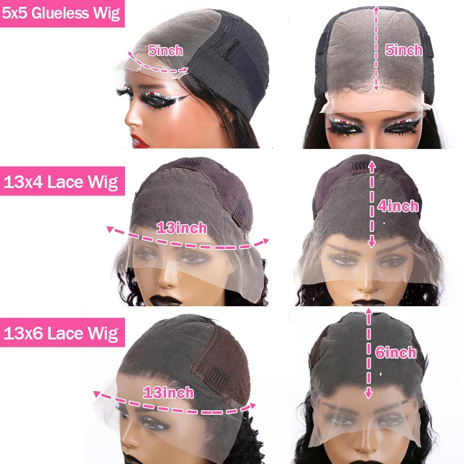 300 Density Body Wave Short Bob 13x4 13x6 HD Transparent Lace Front Human Hair Wigs 5x5 Pre Plucked Lace Frontal Wig For Black