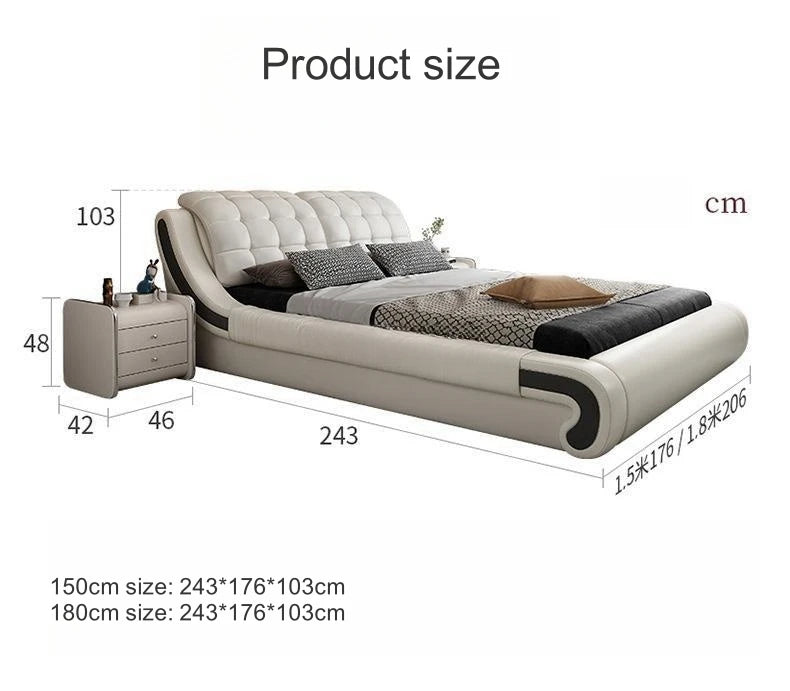 Luxury Upholstered Bed Bedroom Furniture New Modern King Size Soft Bed Frame Technology Cloth Home Apartment Hotel Wholesale