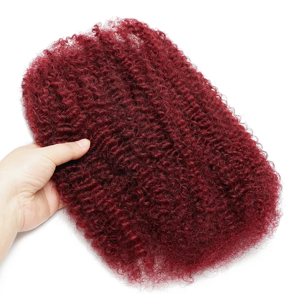 Gemlong 30gram #99J Kinky Curly Wave Bulk Human Hair Brazilian Remy Braiding Hair #99J Bulk for Braids Hair