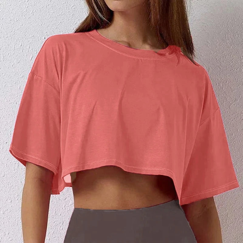Short Sleeve Dance Running Clothes Yoga Fitness Crop Top