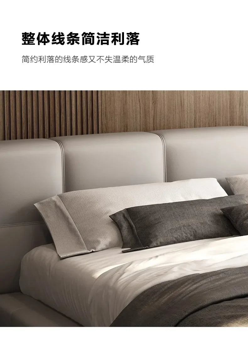 Simple Design Bed Tatami Safe Aesthetics Light Luxury Relax Bed Vintage Princess Crown Wedding Ltalian Wood Muebles Furniture