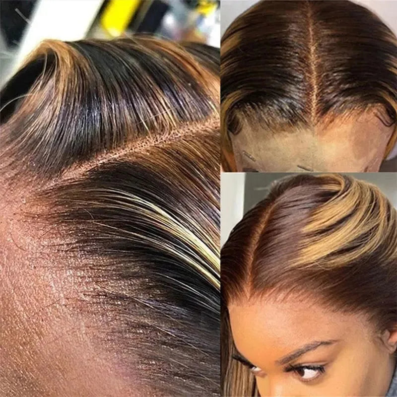 13x5 Lace Frontal Wig Brazilian 200 density 13x4 Lace Front Human Hair Straight 30 40 Inch Highlight Transparent For Black Women