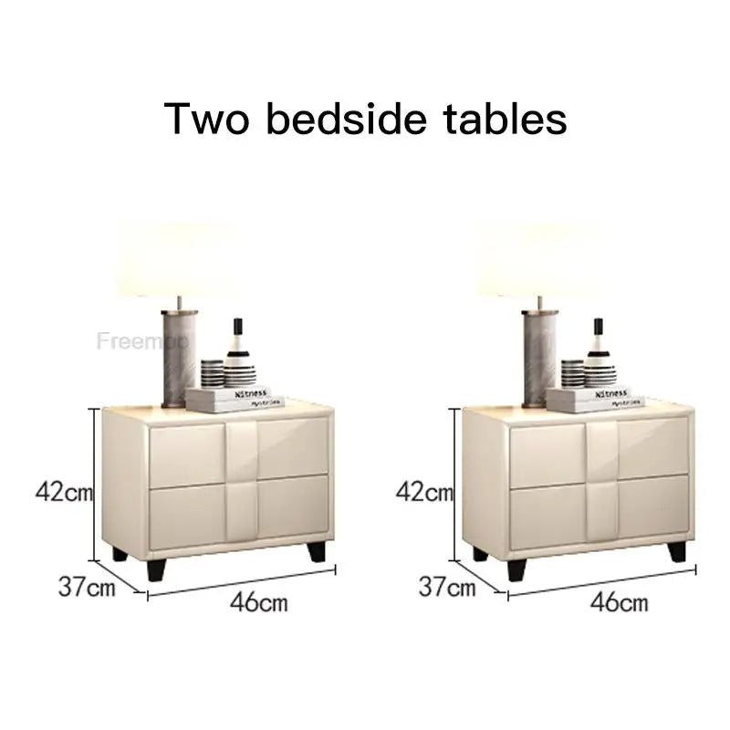 Modern Simple King Size Double Beds Luxury Lit 2 Personnes Moderne Disign White Leather House Bed Frame Queen Bedroom Furniture