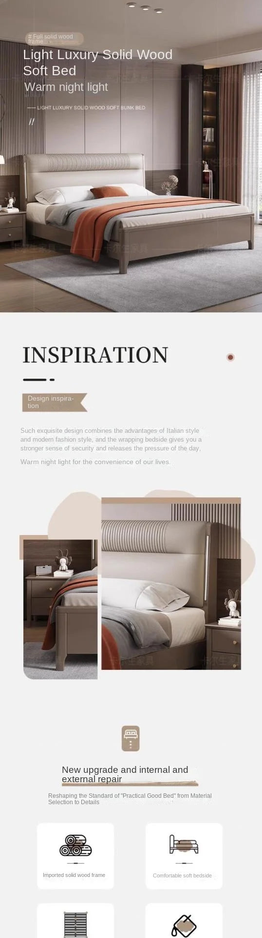 European Elegant Tall Bed Double Queen Pretty Bedroom King Frame Bed Luxury Lit Pliable Modern Camas De Dormitorio Furniture