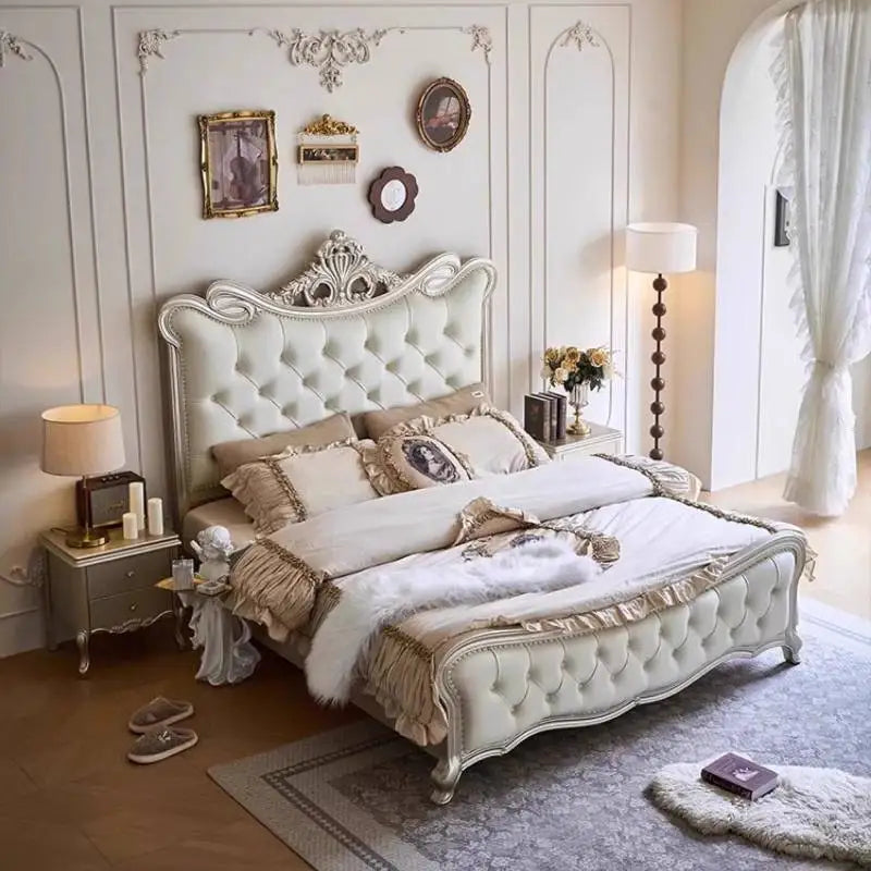 European Beauty Multifunctional Storage Bed Luxury King Size Sun Letti Matrimonial Bedroom Furniture