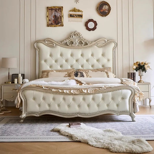 European Beauty Multifunctional Storage Bed Luxury King Size Sun Letti Matrimonial Bedroom Furniture