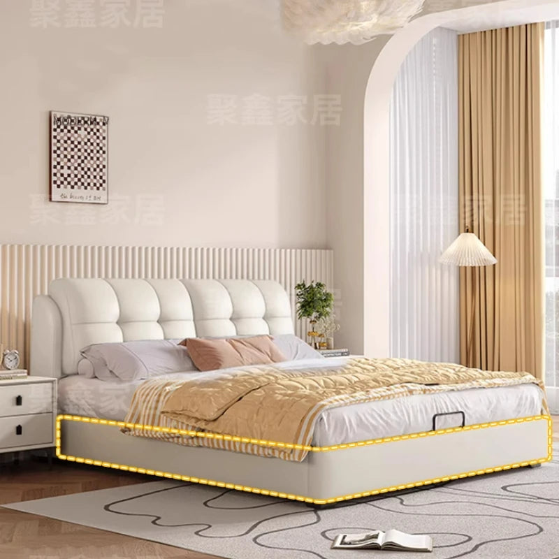 American Fashionable Bed Children Aesthetics Comfortable Design Bed Wedding Simple Luxury Modern Wood Muebles Home Furniture