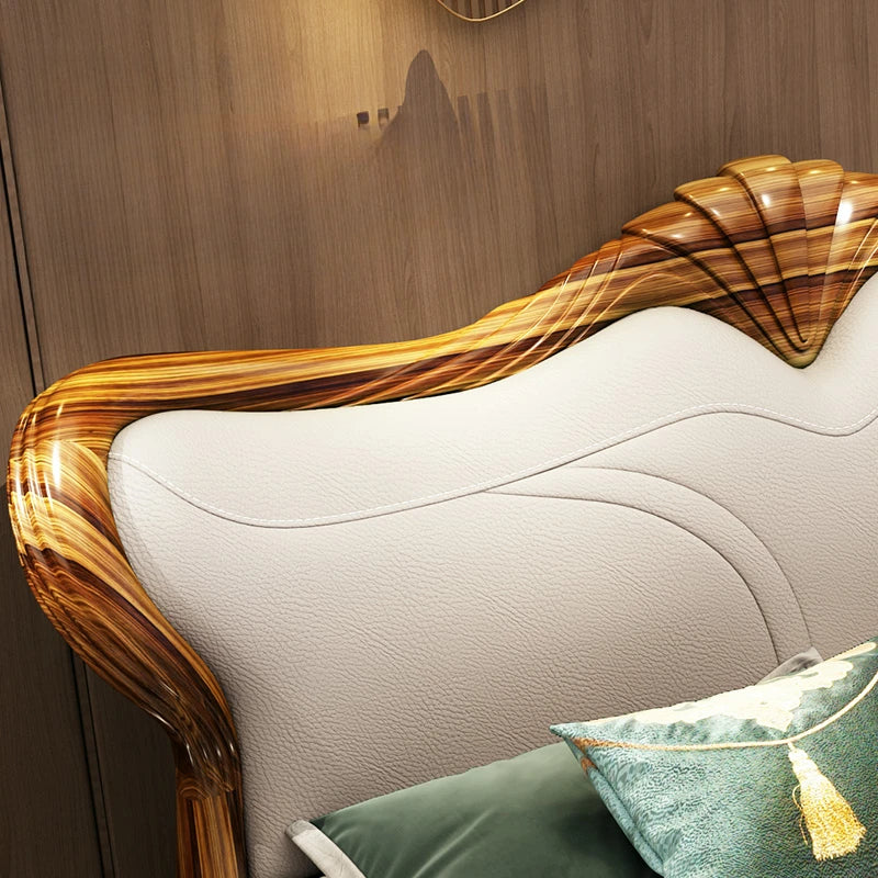 Royal Luxury Double Bed Frame Nordic Modern Whitr Designer King Size Bed Frame Girl Sleeping Cama Matrimonio Bedroom Furniture
