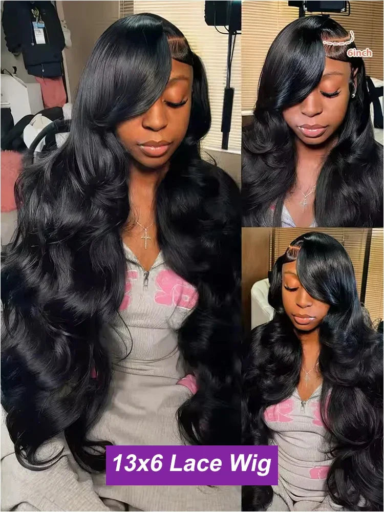 Transparent Lace Frontal Human Hair Wigs Glueless Water Wave Lace Front Wig