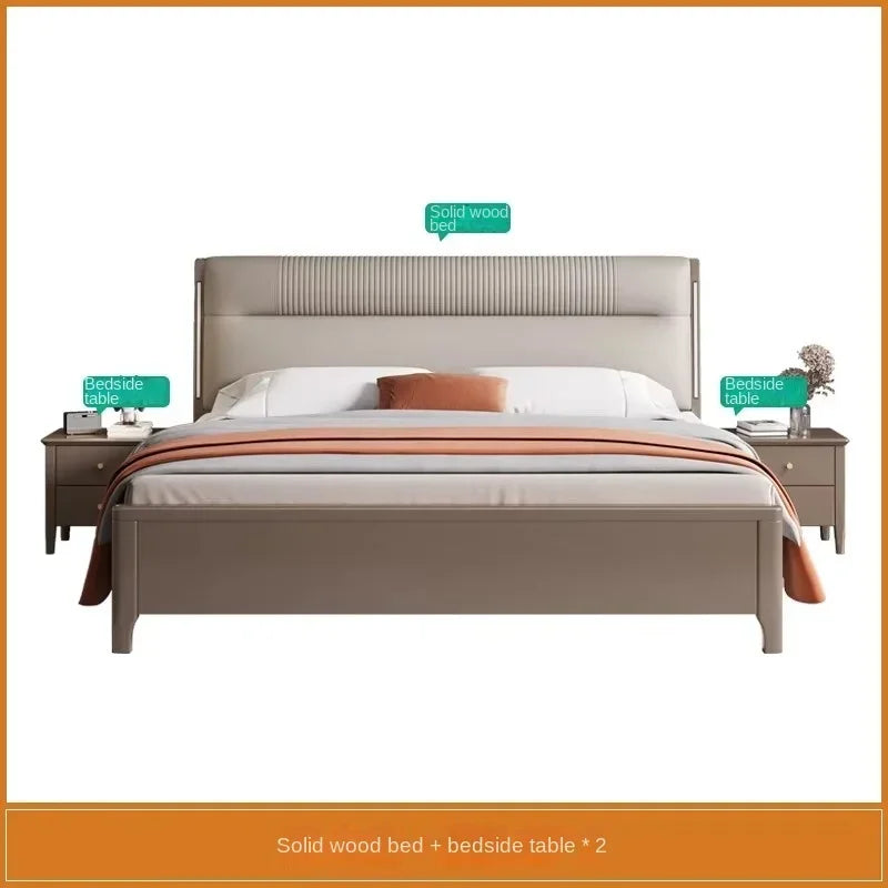 European Elegant Tall Bed Double Queen Pretty Bedroom King Frame Bed Luxury Lit Pliable Modern Camas De Dormitorio Furniture
