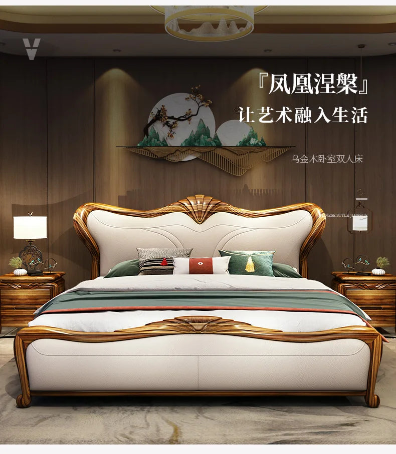 Royal Luxury Double Bed Frame Nordic Modern Whitr Designer King Size Bed Frame Girl Sleeping Cama Matrimonio Bedroom Furniture