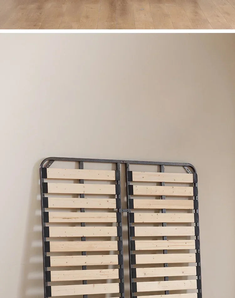 Indoor Simple Plank Platform Thick Tatami King Size Metal Double Bed Bases Frame Apartment Bedroom Furniture Black Bed Frame H