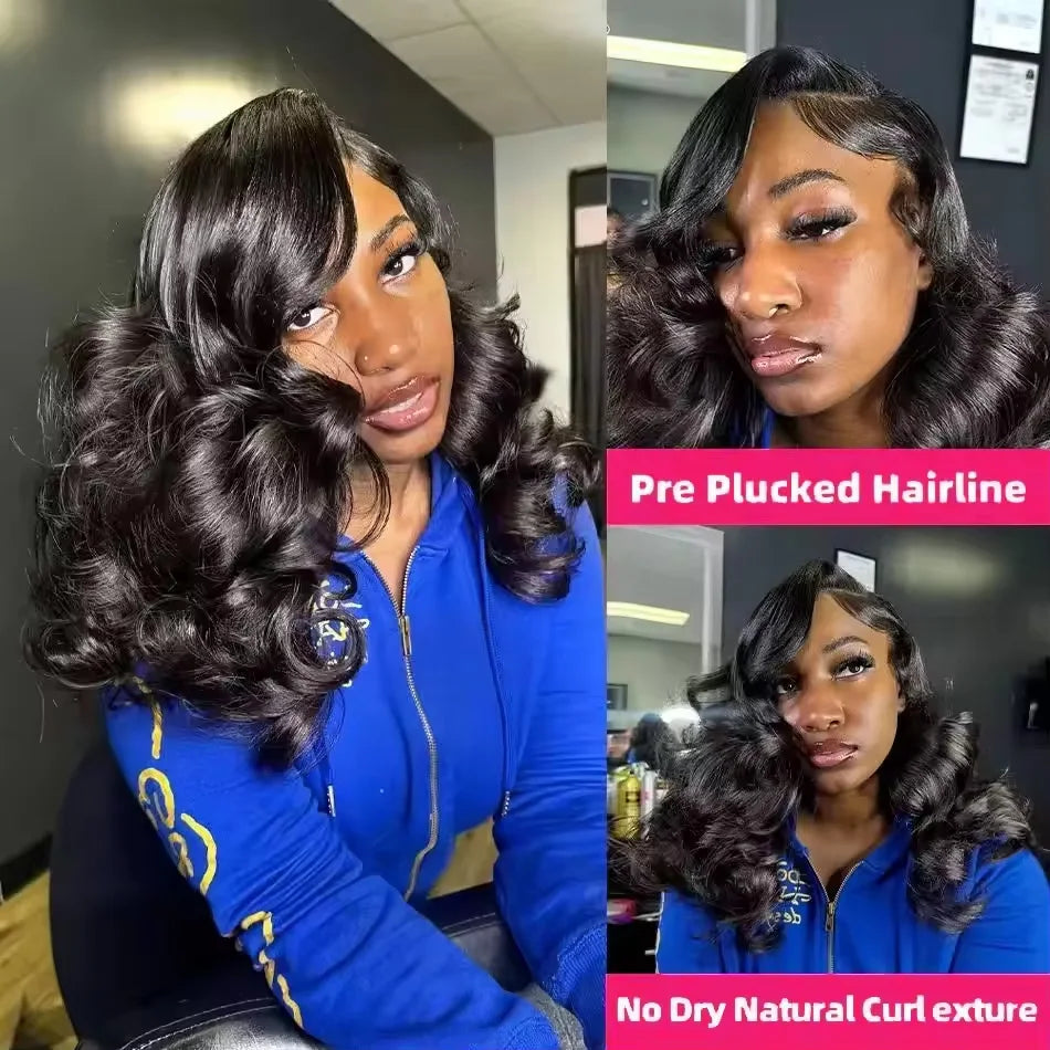 220 Density Short Bob 13x6 HD Transparent Lace Front Wigs Brazilian Body Wave 13x4 Lace Frontal Human Hair Wig