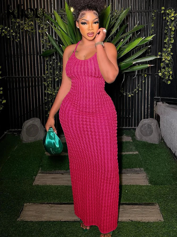 Casual Sleeveless Backless Bodycon Ladies Party Dresses
